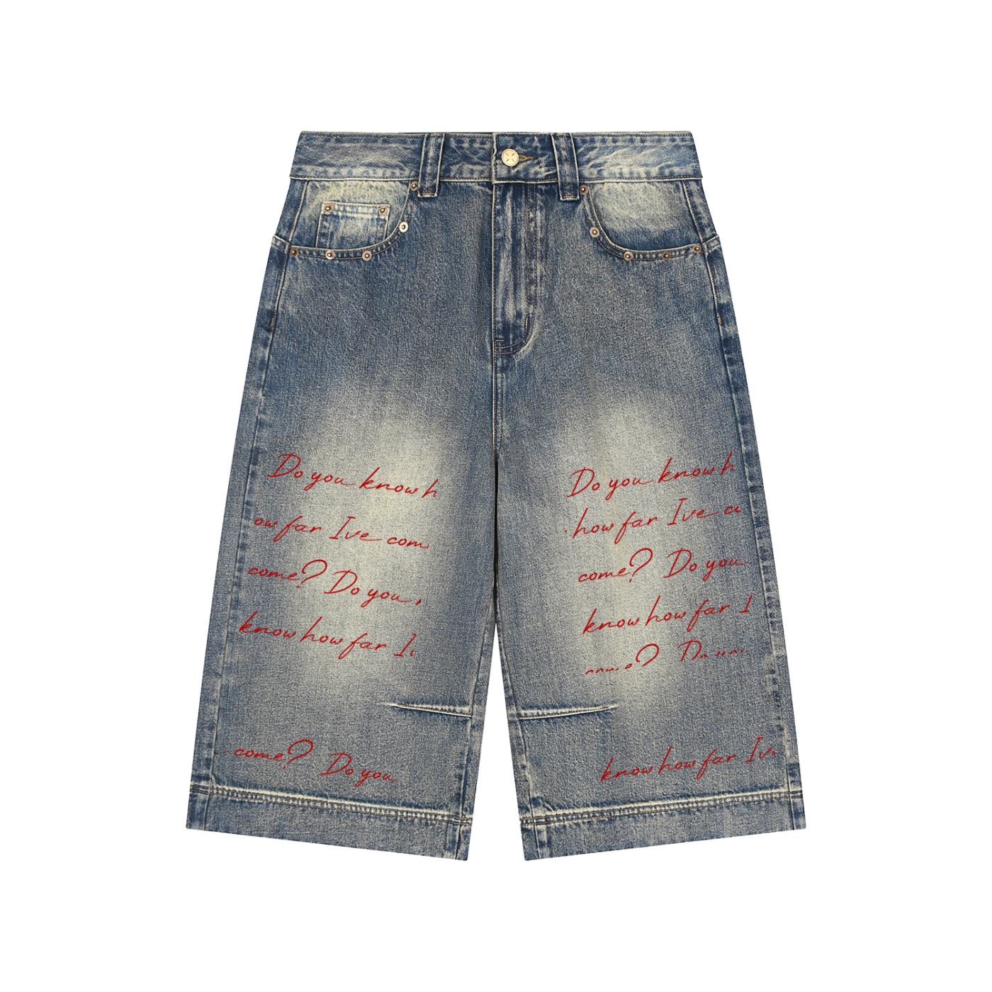 Monty Burton Vintage Wash Baggy Denim Shorts