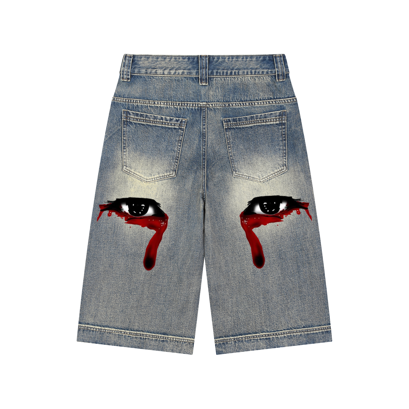 Monty Burton Vintage Wash Baggy Denim Shorts